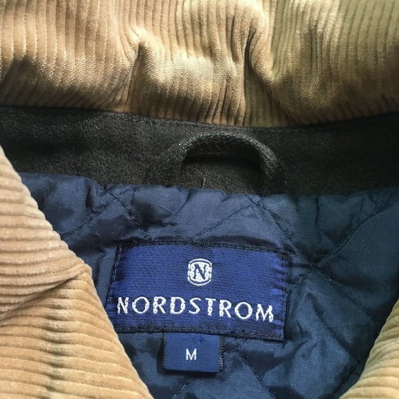 #63 Nordstrom Full Zip Button Jacket Men's Sz M Black Long Sleeve Pockets Collar - Picture 7 of 8